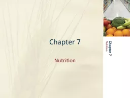 Chapter 7 Nutrition Your Responsibility