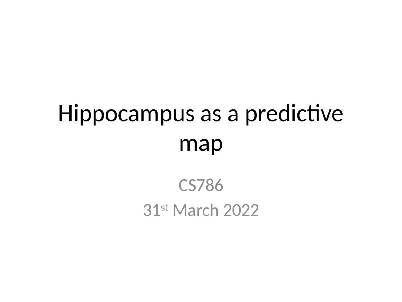 PPT-Hippocampus as a predictive map