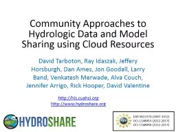 Community Approaches to Hydrologic Data and Model Sharing using Cloud Resources