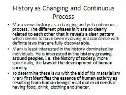 History  as  Changing and Continuous Process