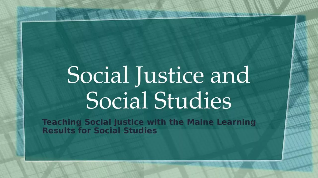Social Justice and Social Studies