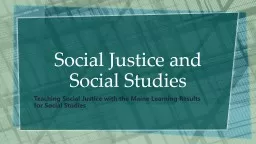 Social Justice and Social Studies