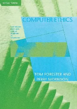 (BOOK)-Computer Ethics, Second Edition: Cautionary Tales and Ethical Dilemmas in Computing