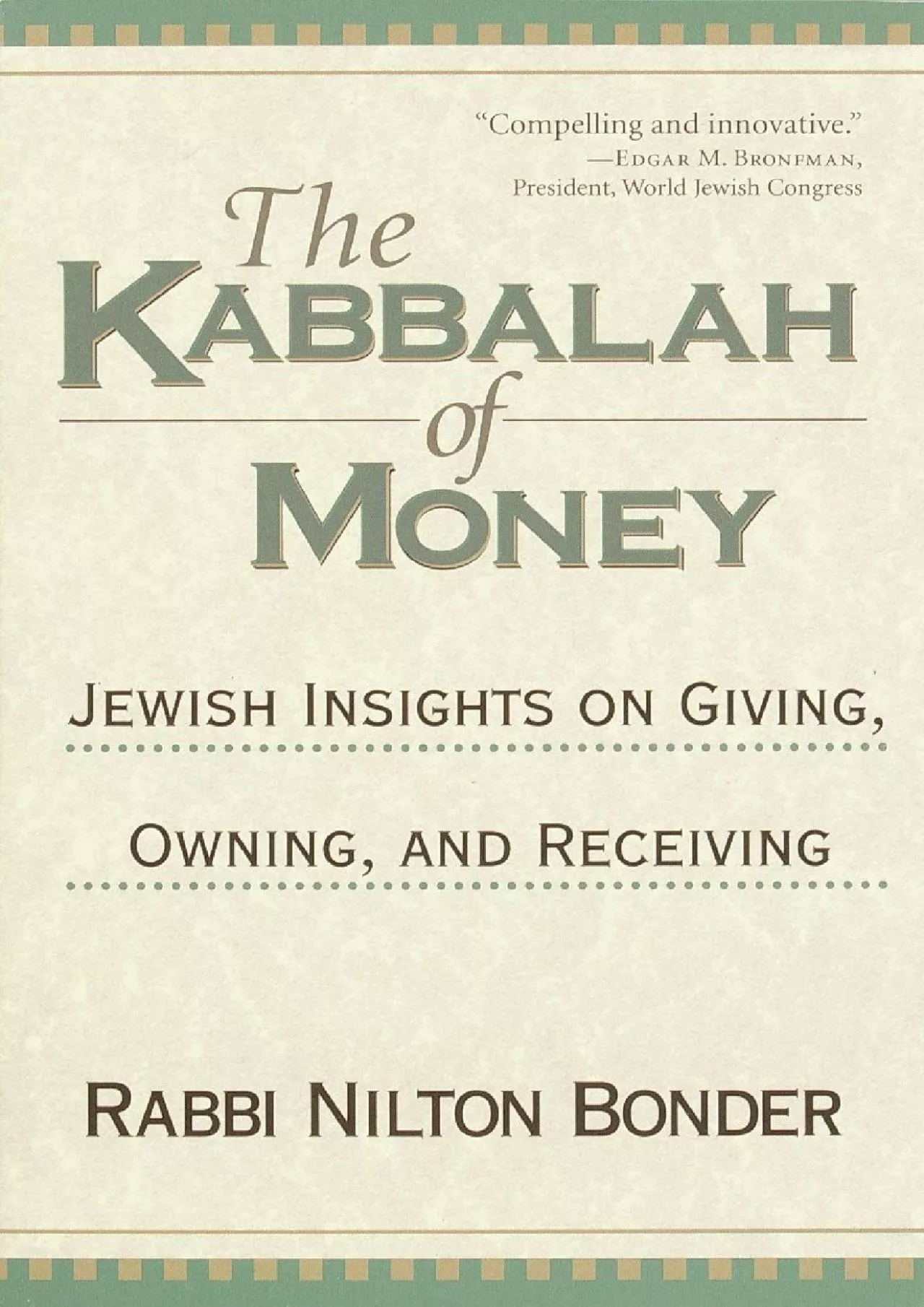 PDF-(BOOS)-The Kabbalah of Money: Jewish Insights on Giving, Owning, and Receiving