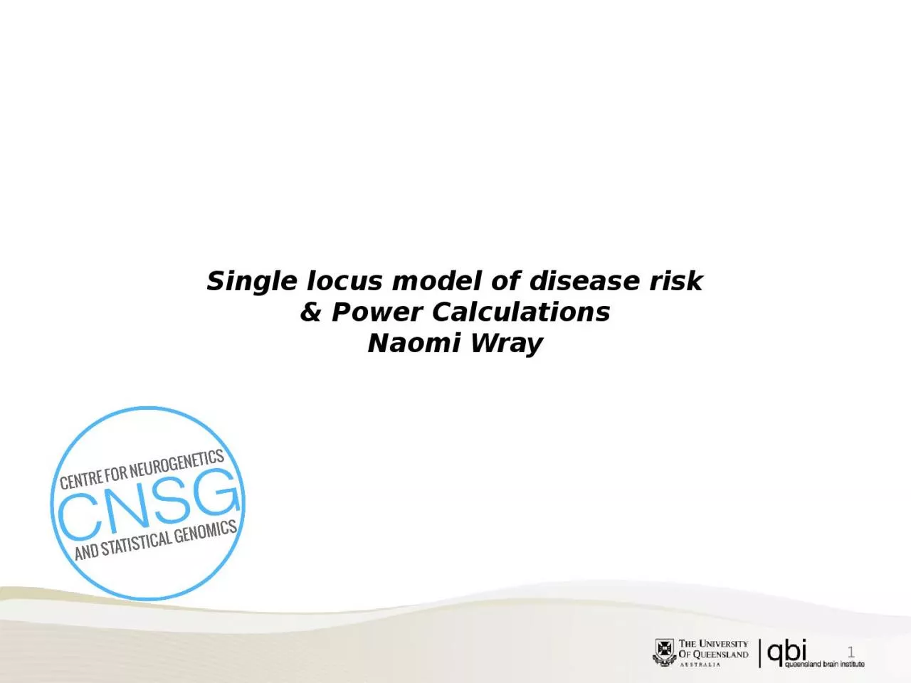 PPT-Single locus model of disease