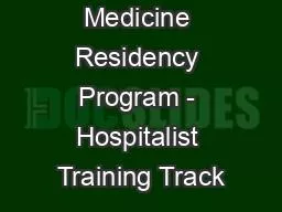 UNM Internal Medicine Residency Program - Hospitalist Training Track