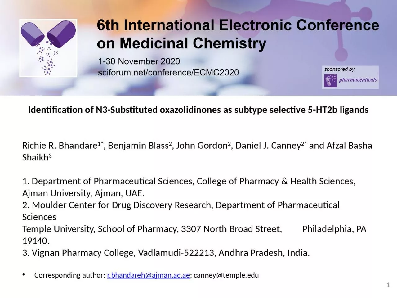 PPT-Identification of N3-Substituted oxazolidinones as subtype selective 5-HT2b ligands