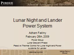 Lunar Night and Lander Power System