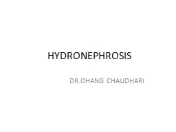 HYDRONEPHROSIS 		DR.OHANG CHAUDHARI