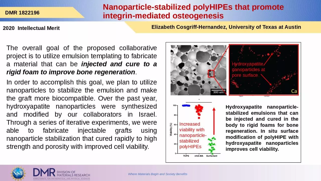 PPT-Nanoparticle-stabilized polyHIPEs that promote integrin-mediated osteogenesis