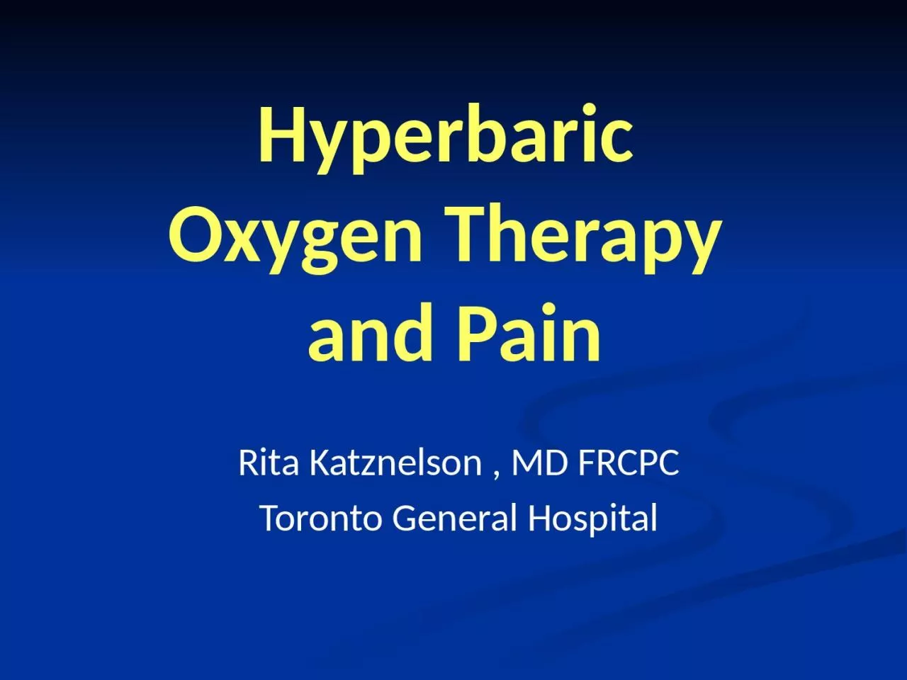 Hyperbaric  Oxygen Therapy