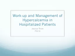 Work-up and Management  of Hypercalcemia in Hospitalized Patients