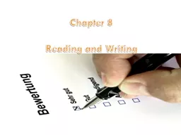 Chapter 8  Reading and Writing