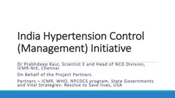 India Hypertension Control (Management) Initiative