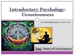 Objective 11/7/16 Provided notes & an activity SWBAT evaluate states of consciousness & hyp