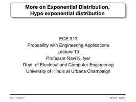 More on Exponential Distribution,