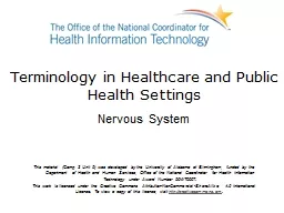 Terminology in Healthcare and Public Health Settings