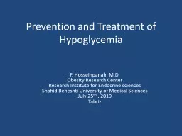 Prevention and Treatment of Hypoglycemia