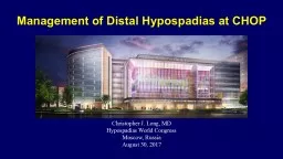 Management of Distal Hypospadias at CHOP