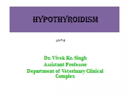 HYPOTHYROIDISM Dr.  Vivek