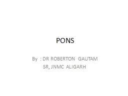 PONS By  : DR ROBERTON GAUTAM