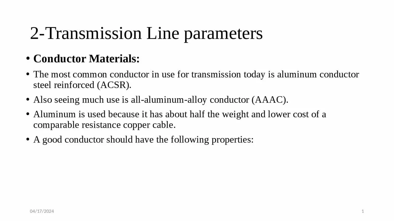 PPT-2-Transmission Line parameters