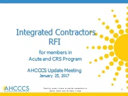 Integrated Contractors RFI