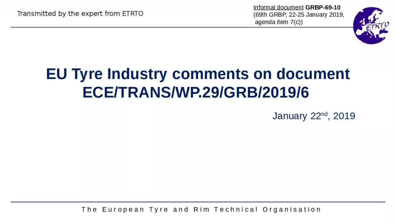 EU  Tyre  Industry comments on document