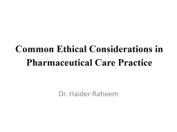 Common Ethical Considerations in