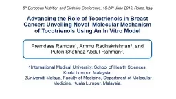 Advancing the Role of  Tocotrienols