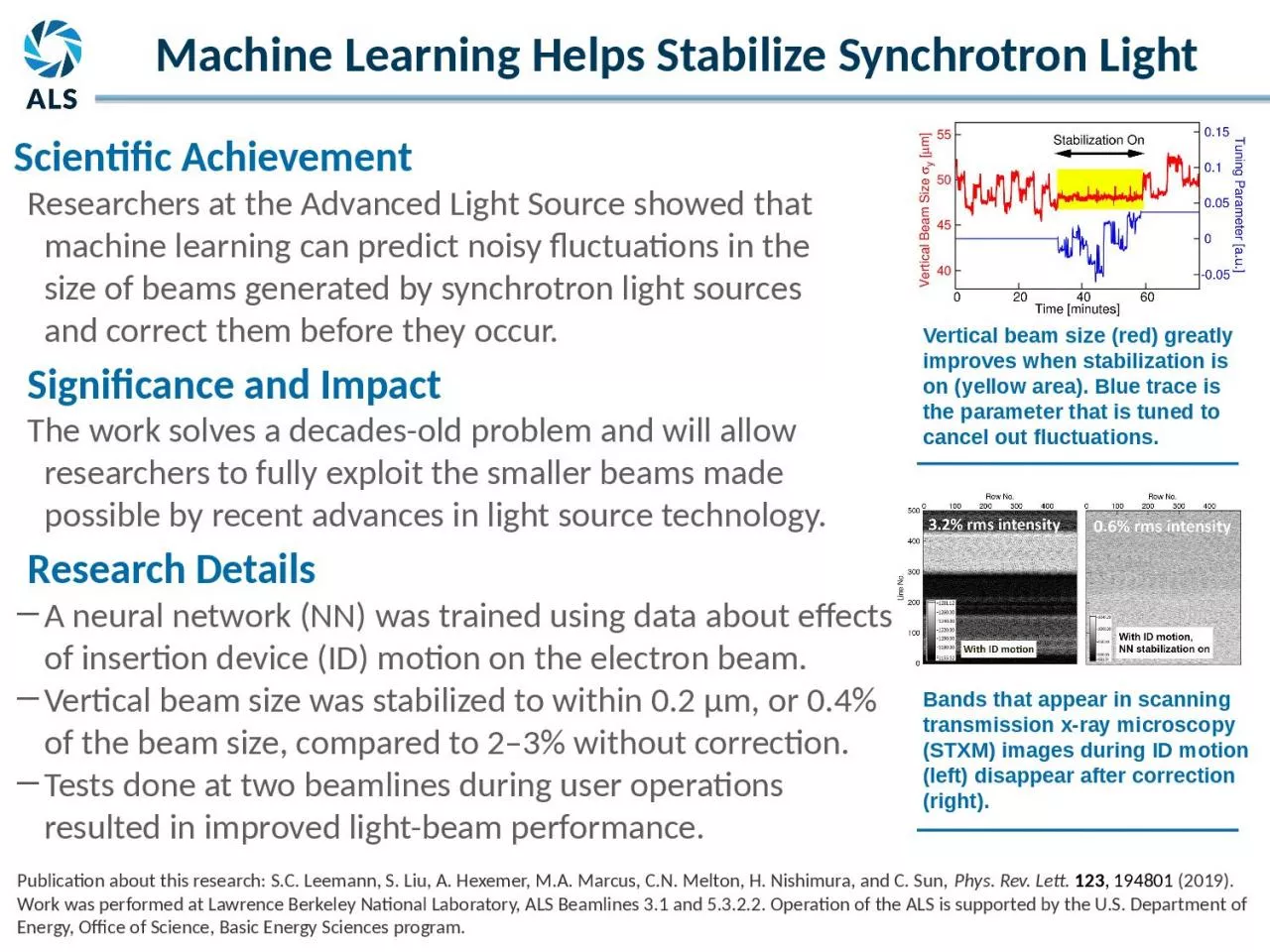 PPT-Scientific Achievement Researchers at the Advanced Light Source showed that machine learning