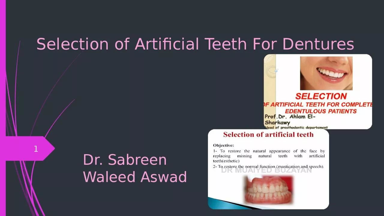 Selection of Artificial Teeth For Dentures
