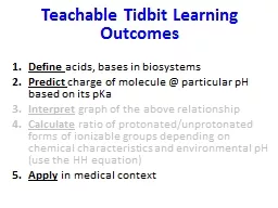 Teachable  Tidbit  L earning Outcomes
