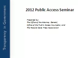 2012 Public Access Seminar