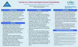 Hearing Loss in Infants with Hypoxic Ischemic