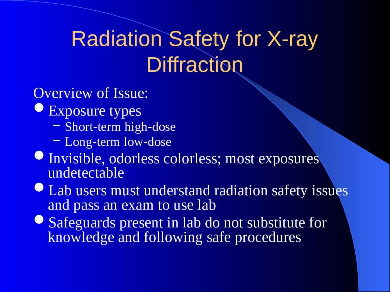 PPT-Radiation Safety for X-ray Diffraction