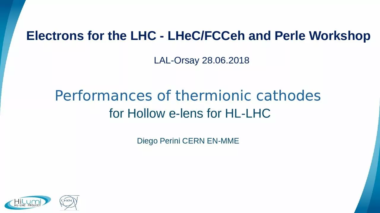 PPT-Performances of thermionic cathodes