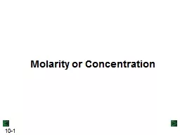 Molarity  or Concentration