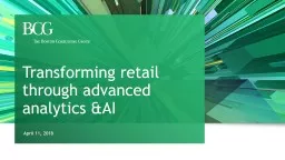 Transforming retail through advanced analytics &AI