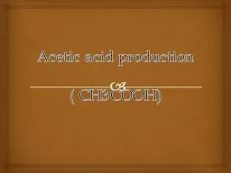 Acetic acid production  