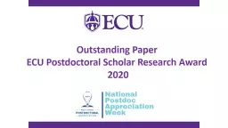 Outstanding Paper  ECU Postdoctoral Scholar Research Award