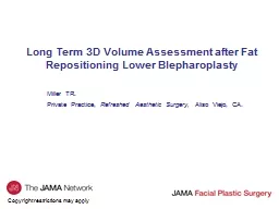 Long  Term 3D Volume Assessment after Fat Repositioning Lower