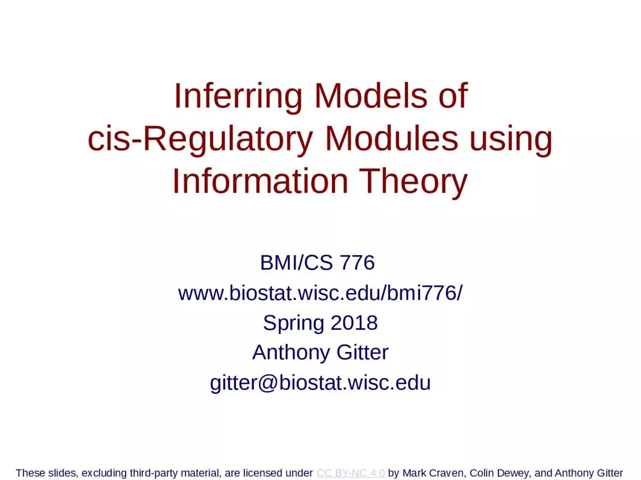 PPT-Inferring Models of cis -Regulatory