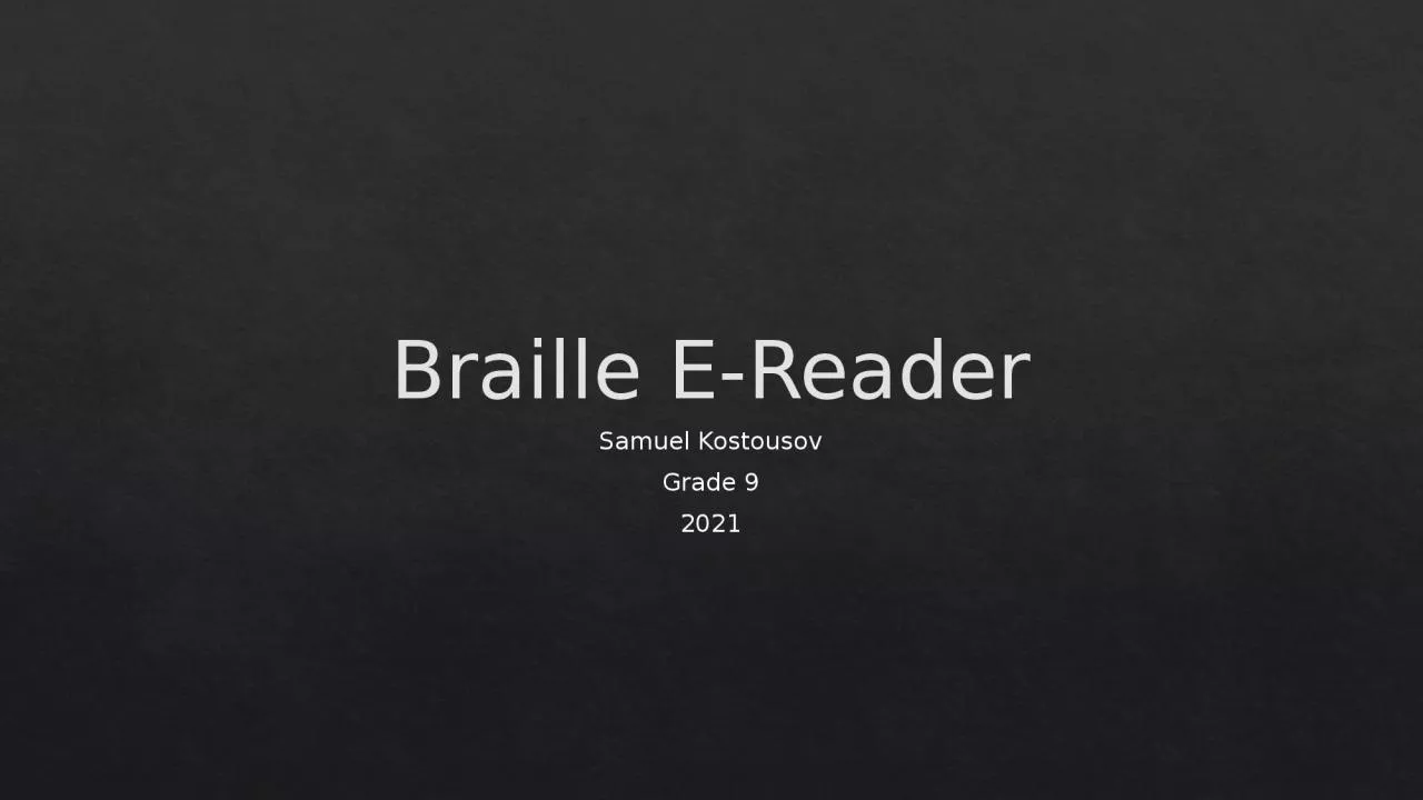 Braille E-Reader Samuel Kostousov
