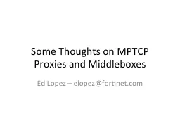 Some Thoughts on MPTCP Proxies and