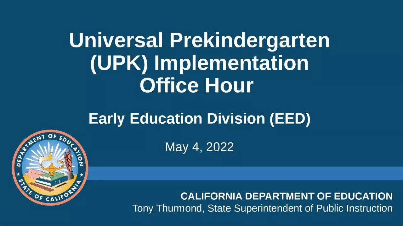 PPT-Universal Prekindergarten (UPK) Implementation