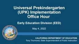 Universal Prekindergarten (UPK) Implementation