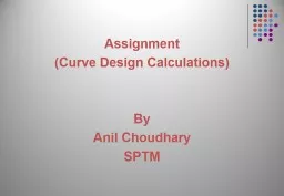 Assignment (Curve Design Calculations)