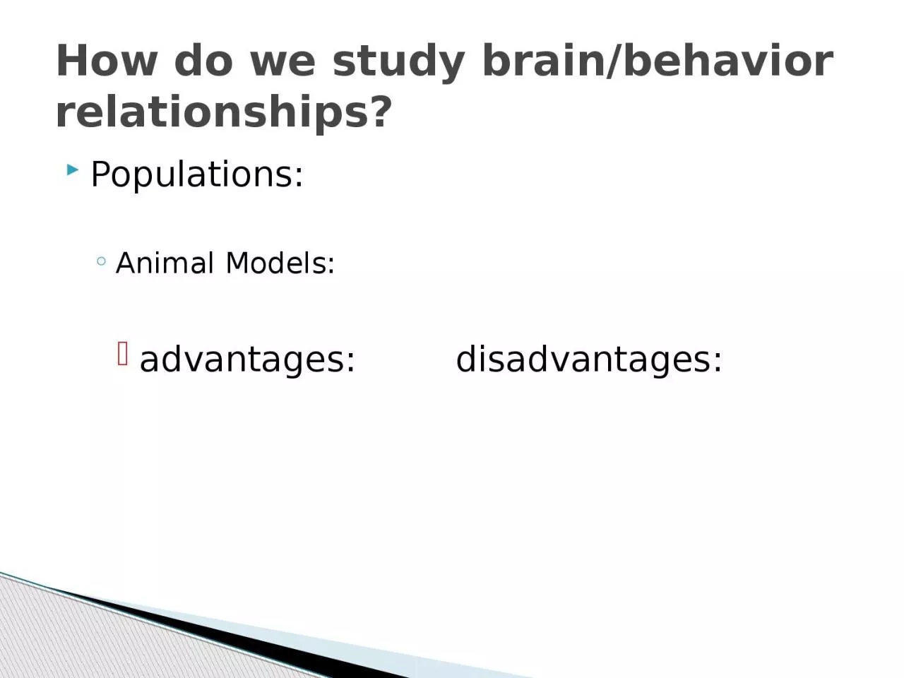 PPT-Populations: Animal Models: