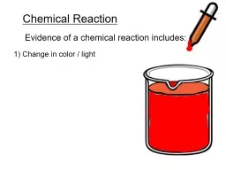 Chemical Reaction 1) Change in color / light